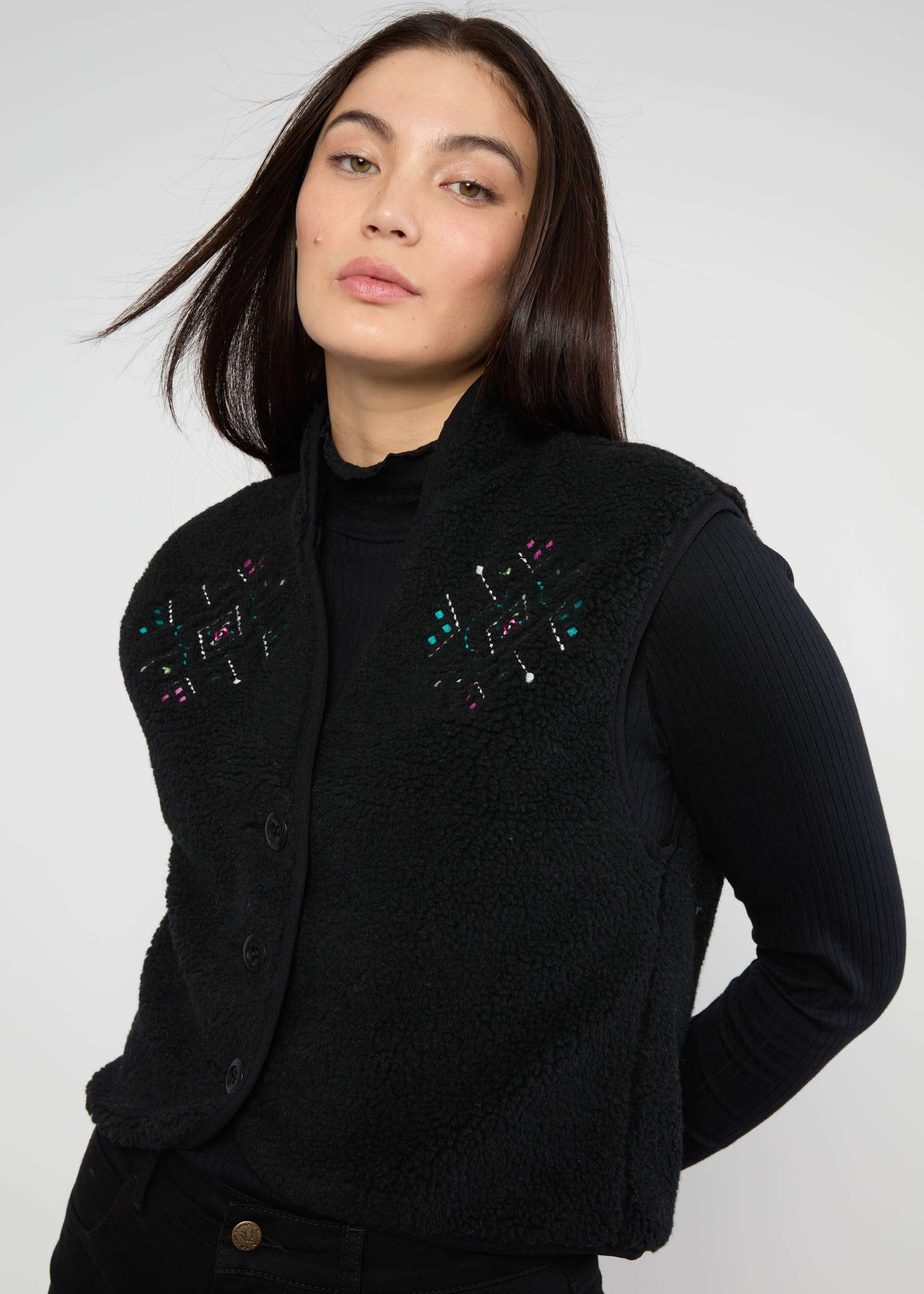 Gilet Heat up Vestover, black onyx teddy, Jackets & Coats, Black