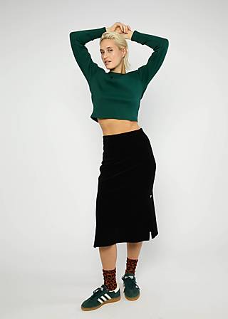 Knielanger Rock Jolly June, fine needle black, Röcke, Schwarz