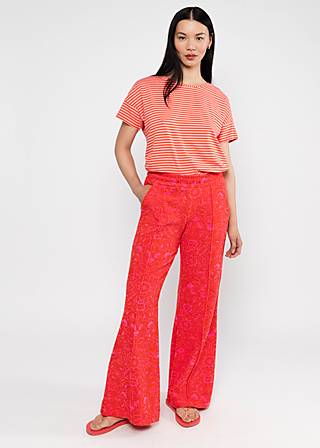 Slacks Bell Bottom Beauty, holy flores de rosa, Trousers, Red