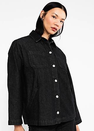 Hemdjacke Love Shack, midnight ash denim, Jacken & M&auml;ntel, Schwarz