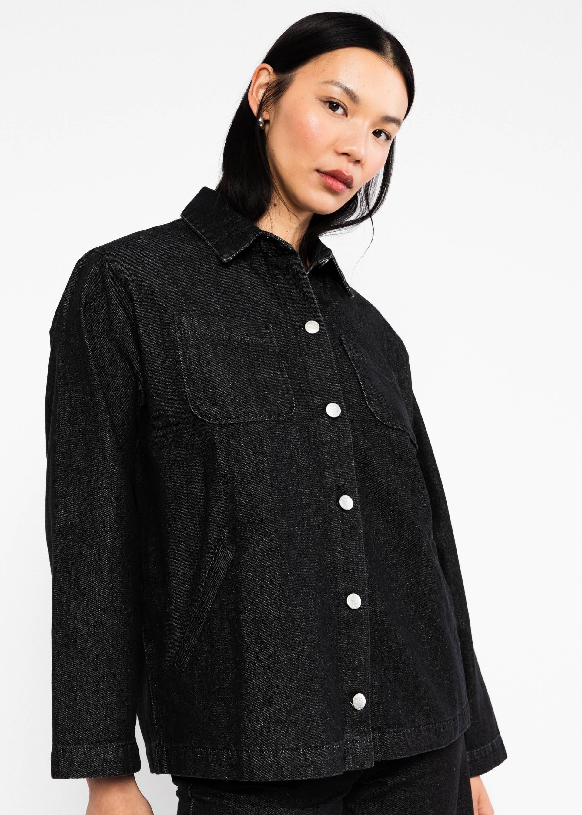 Hemdjacke Love Shack, midnight ash denim, Jacken & M&auml;ntel, Schwarz