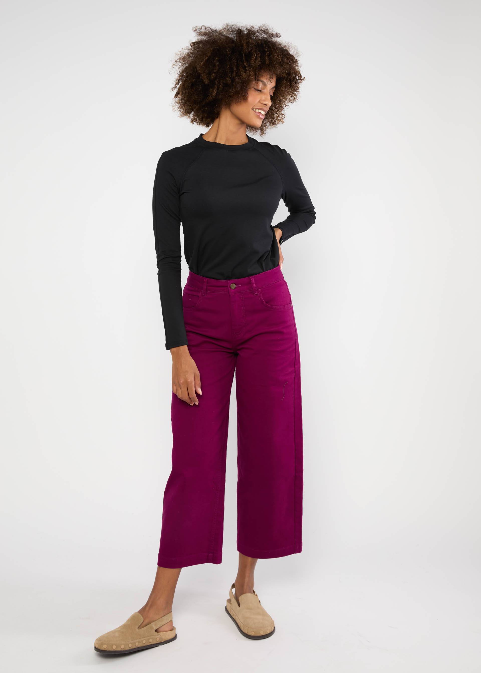 Culottes High Waist Culotte, my opulent purple, Trousers, Purple