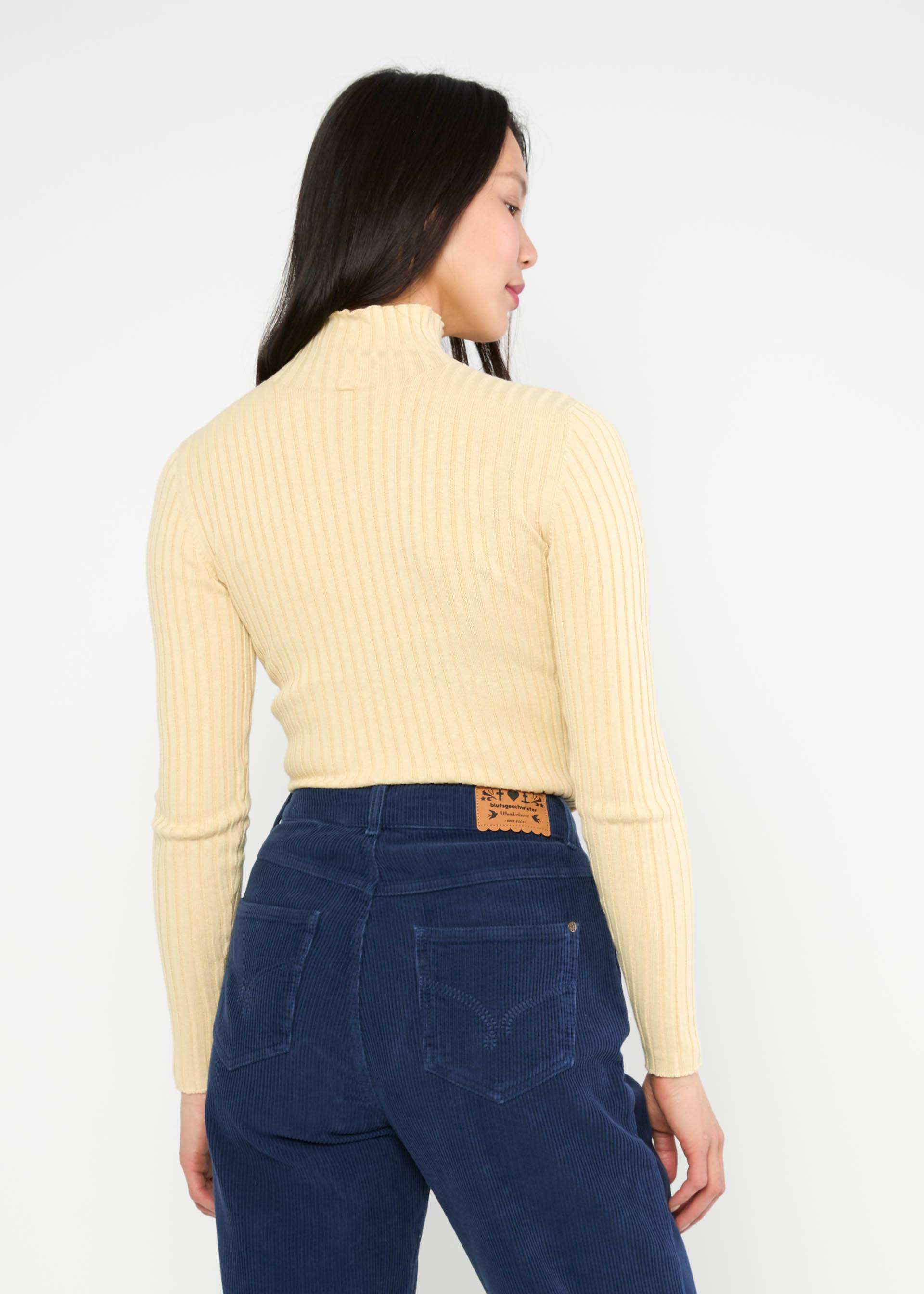 Turtleneck Jumper Jazz & Chill, coffee creme knit rib, Knitted Jumpers, White