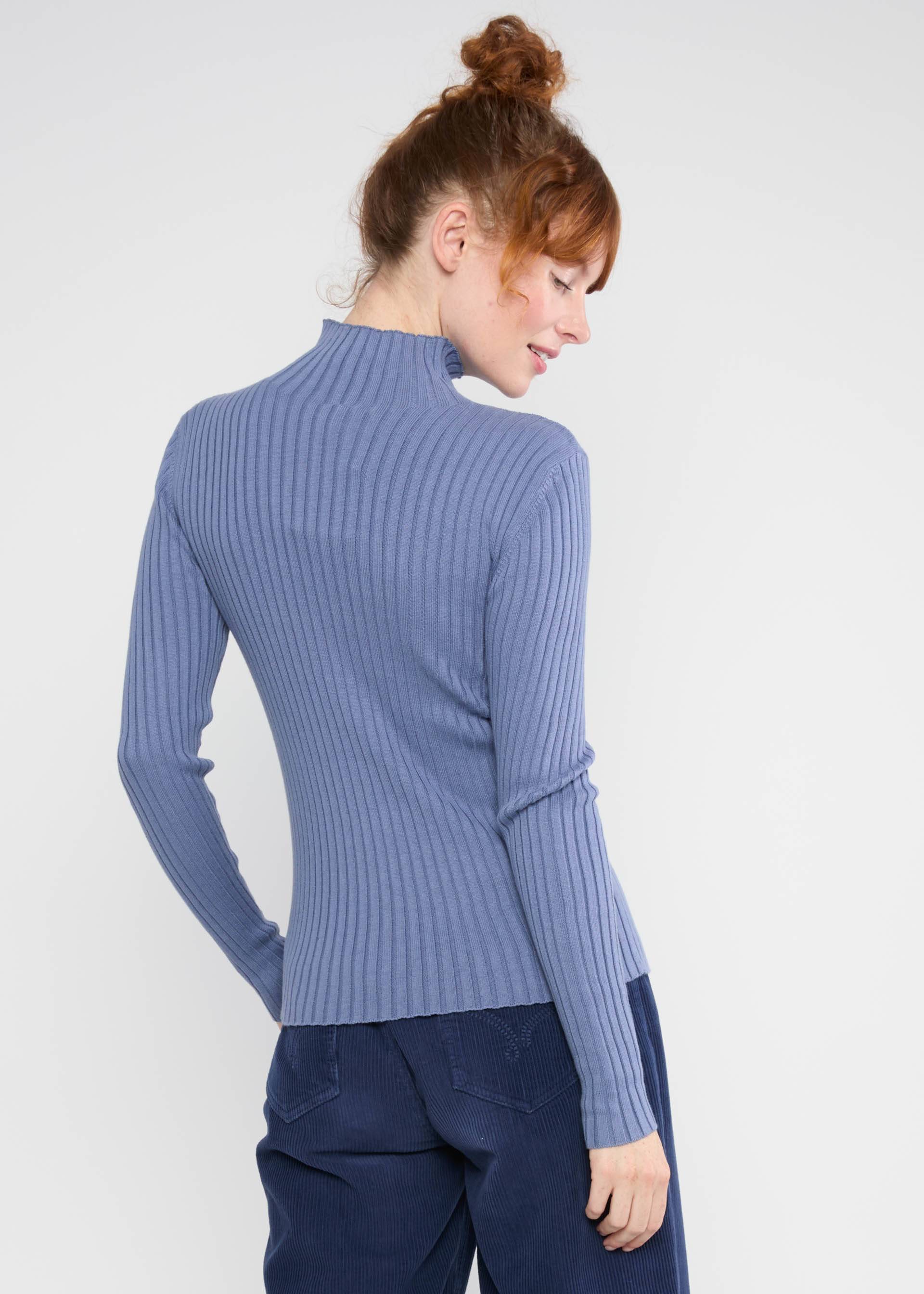 Rollkragenpullover Jazz & Chill, softly blue rib, Strickpullover, Blau