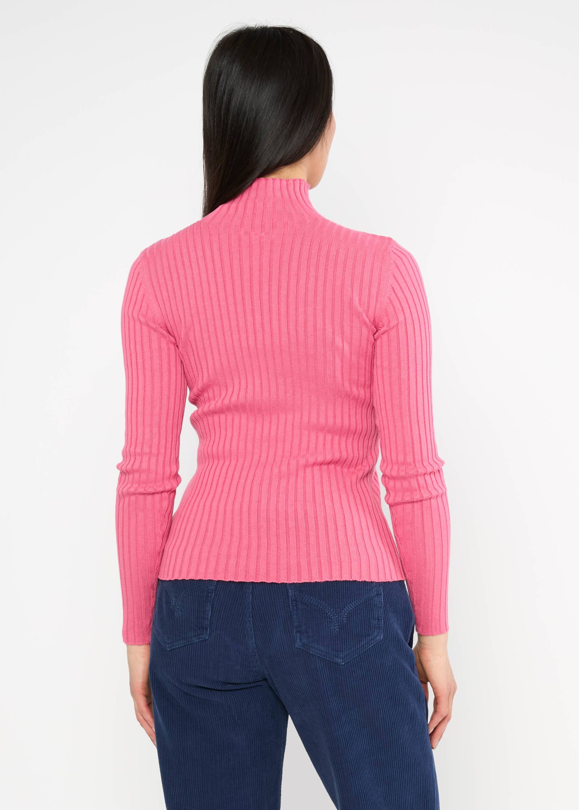 Rollkragenpullover Jazz & Chill, winter fruit pink rib, Strickpullover, Rosa