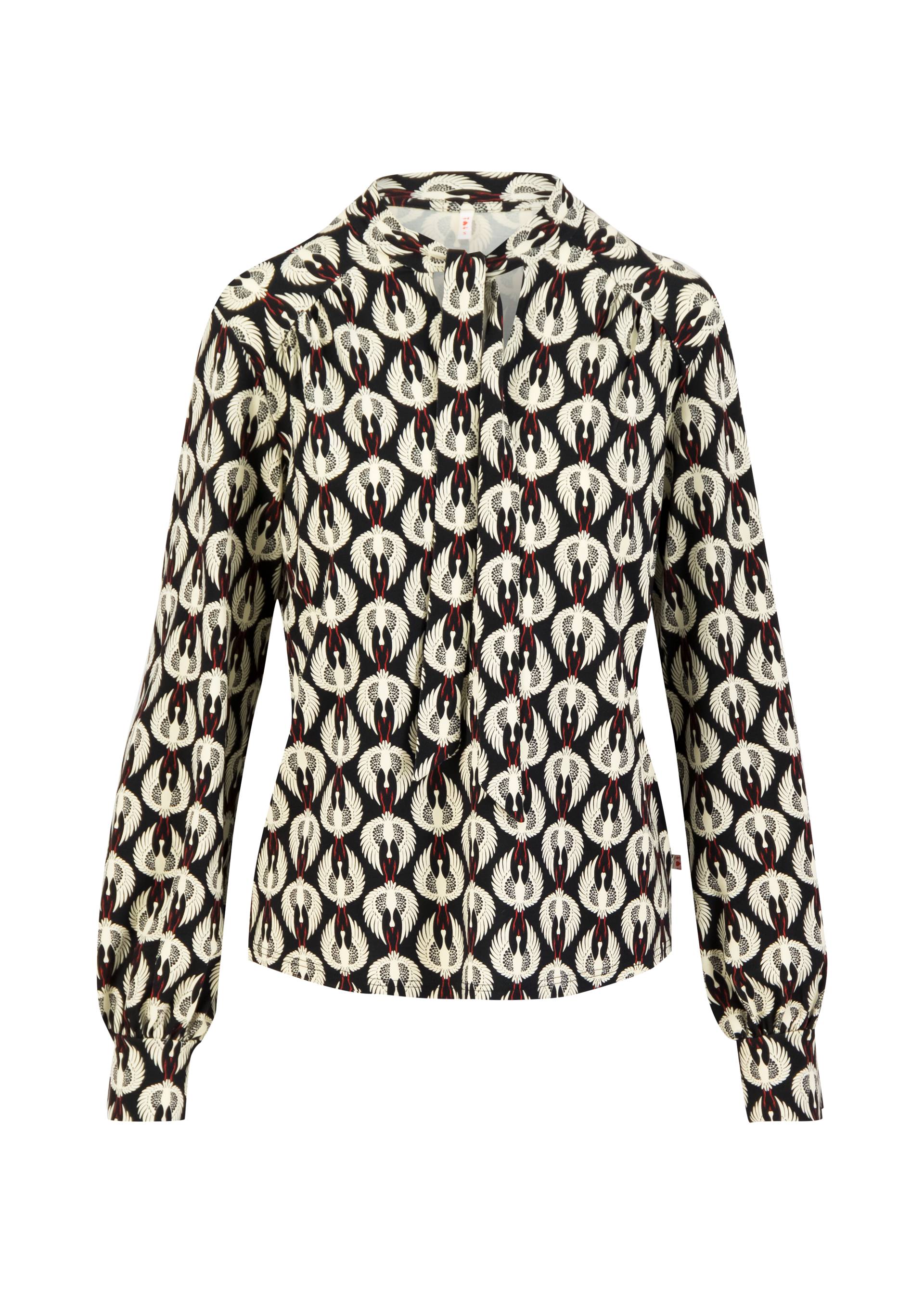 Tie Neck Blouse L'Odelette pour Helma, crane covey, Blouses & Tunics, Black