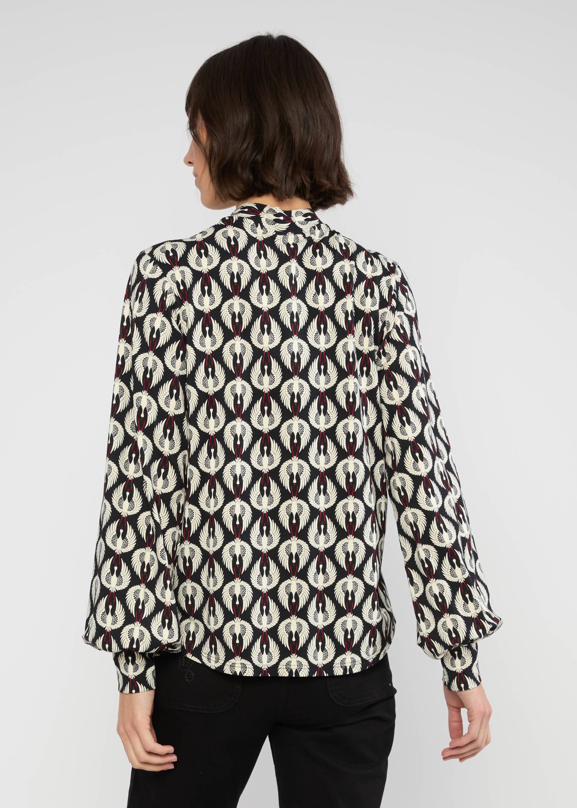 Tie Neck Blouse L'Odelette pour Helma, crane covey, Blouses & Tunics, Black