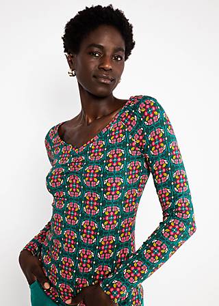 Longsleeve Savoir-Vivre, cowgirl flower, Shirts, T&uuml;rkis