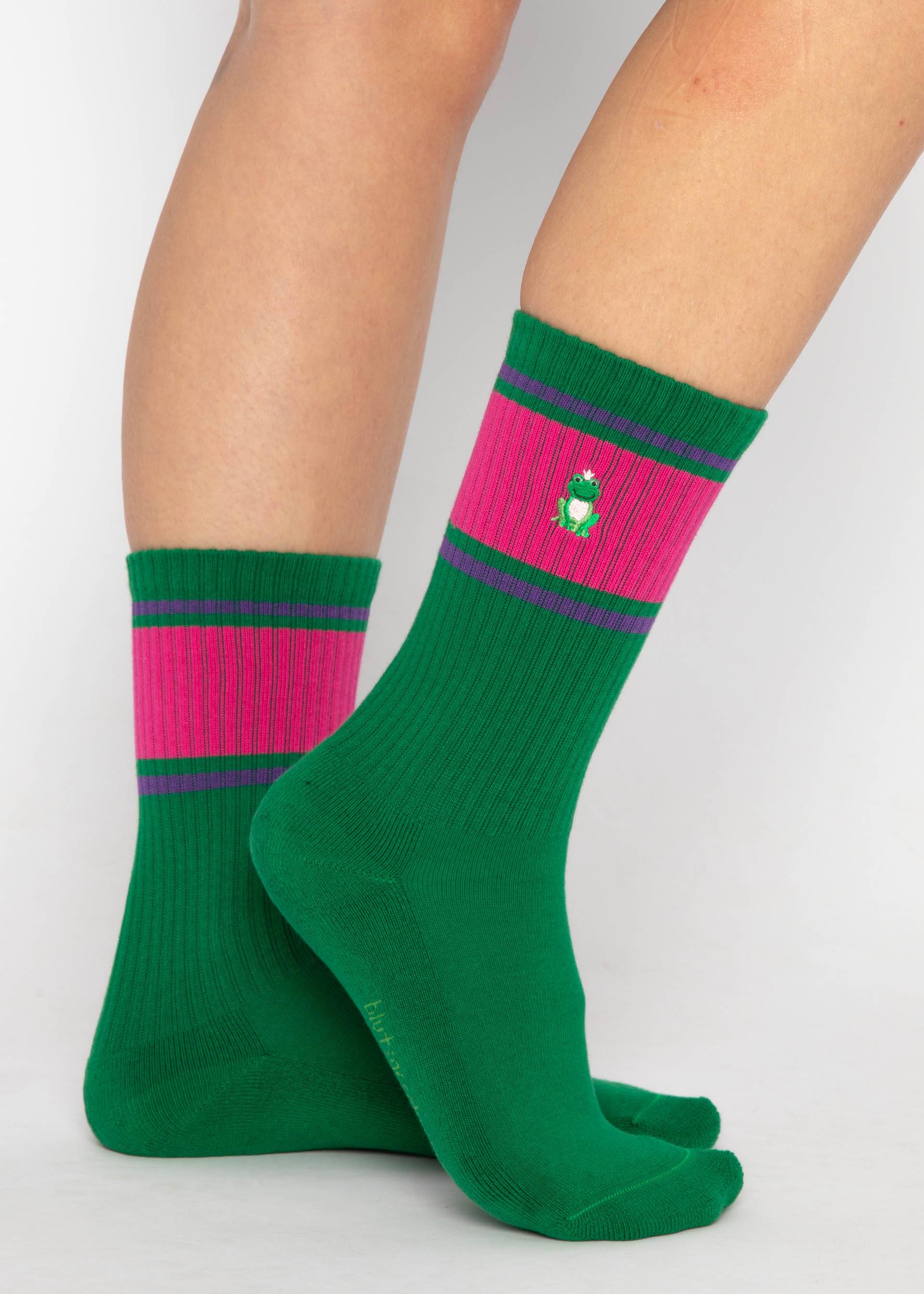 Cotton socks Sensational Steps Sport, kiss me mr frog socks, Socks, Green