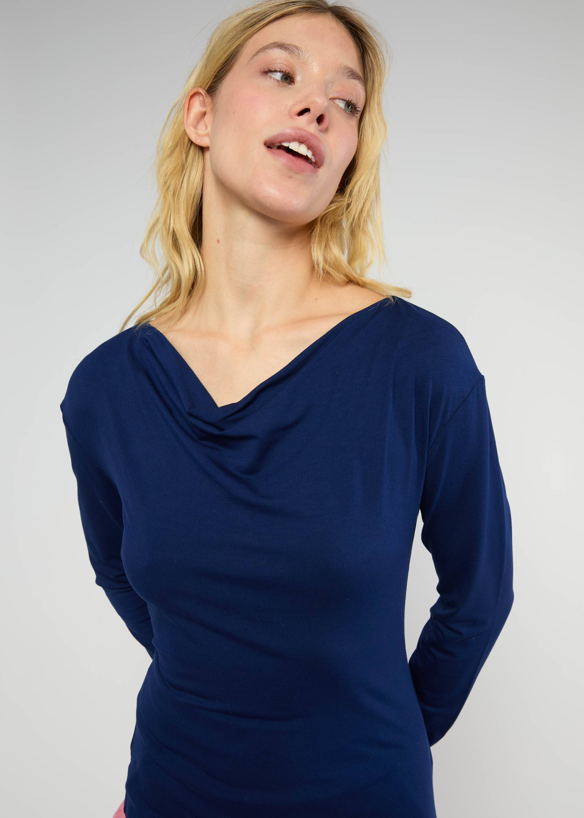 Longsleeve Wishful Waterfall, iconic dark blue, Tops, Blue