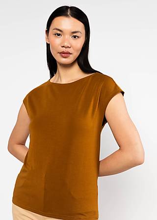 Top Breezy Flowgirl, strong ochre, Tops, Brown