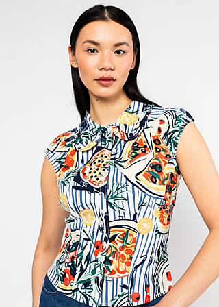 Sommerbluse Que sera, sera, prima pizza, Blusen & Tuniken, Blau