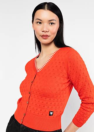 Cardigan Sweet Petite, red pears knit, Cardigans, Orange