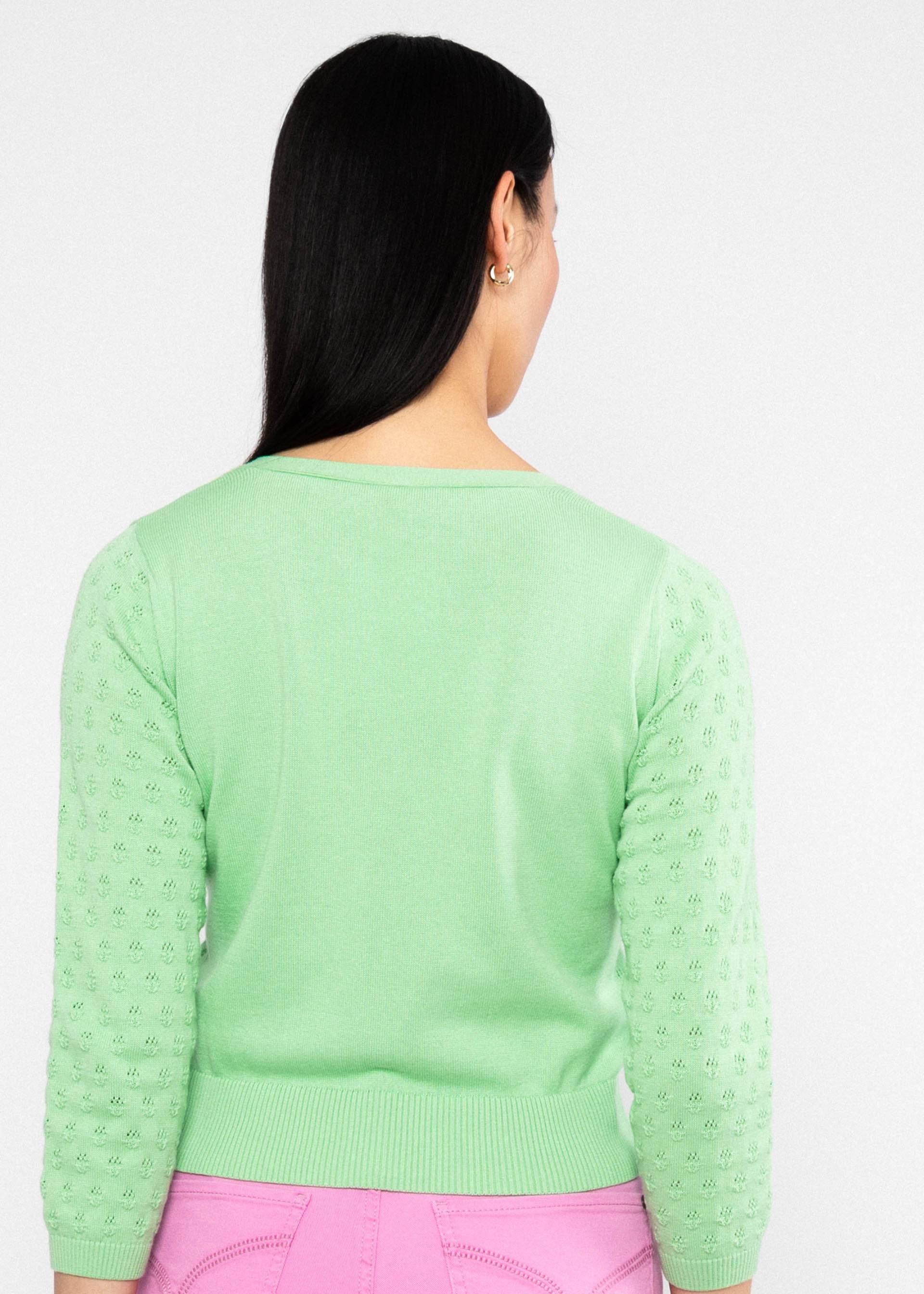 Cardigan Sweet Petite, bright leave knit, Cardigans, Green