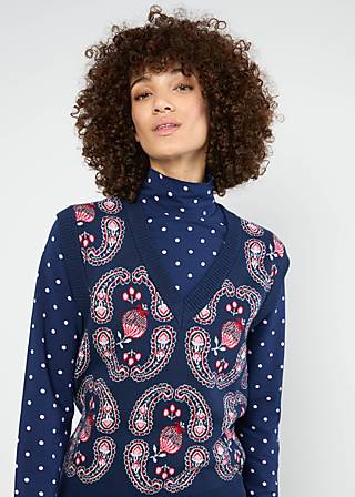 Strick-Pullunder Cute Storyteller, red sea buckthorn, Strickpullover, Blau