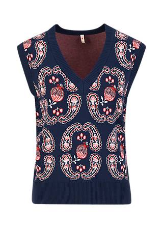 Strick-Pullunder Cute Storyteller, red sea buckthorn, Strickpullover, Blau