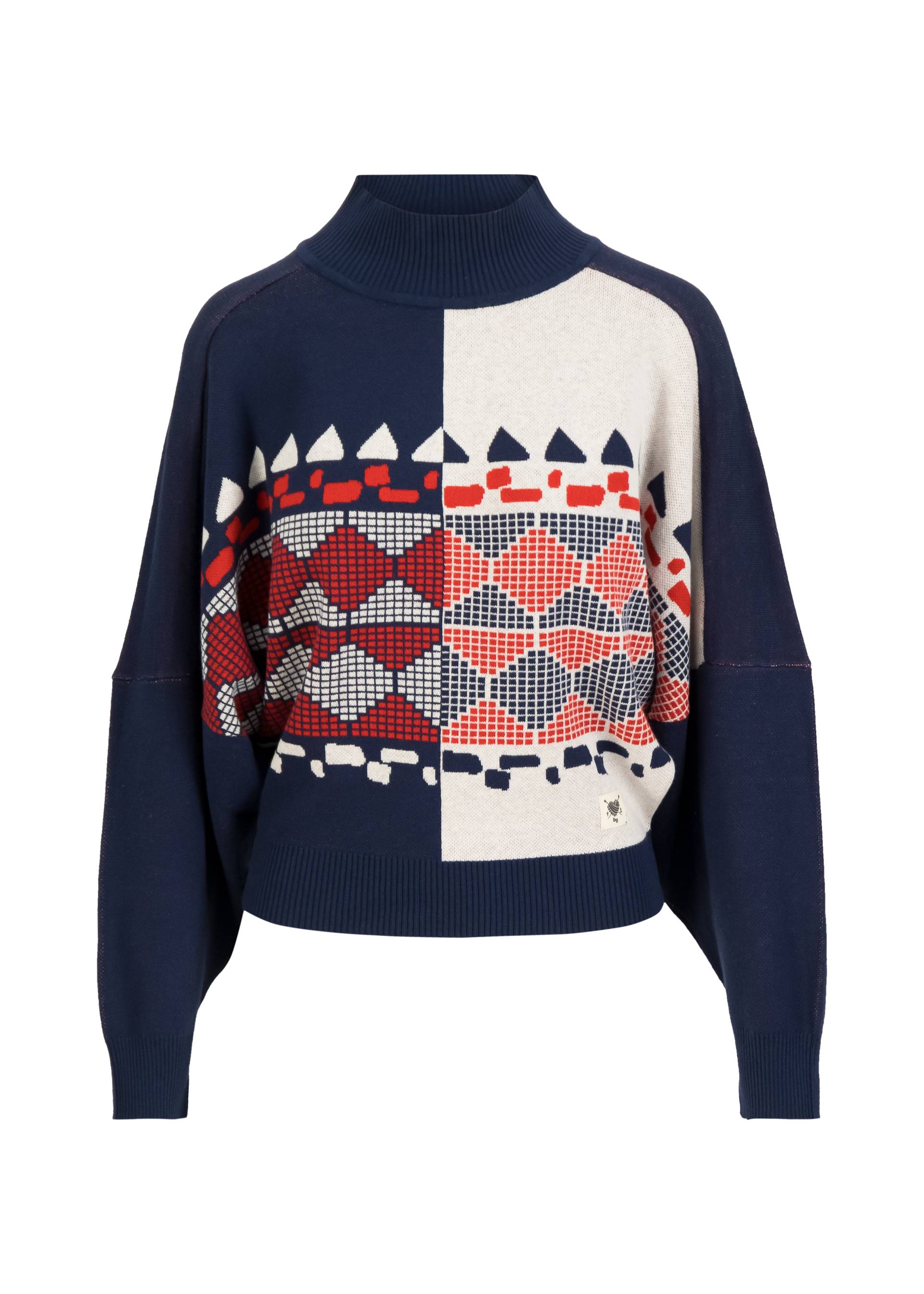 Winter Jumper Diamond Loom Egg, chunky pullover blue, Knitted Jumpers, Blue