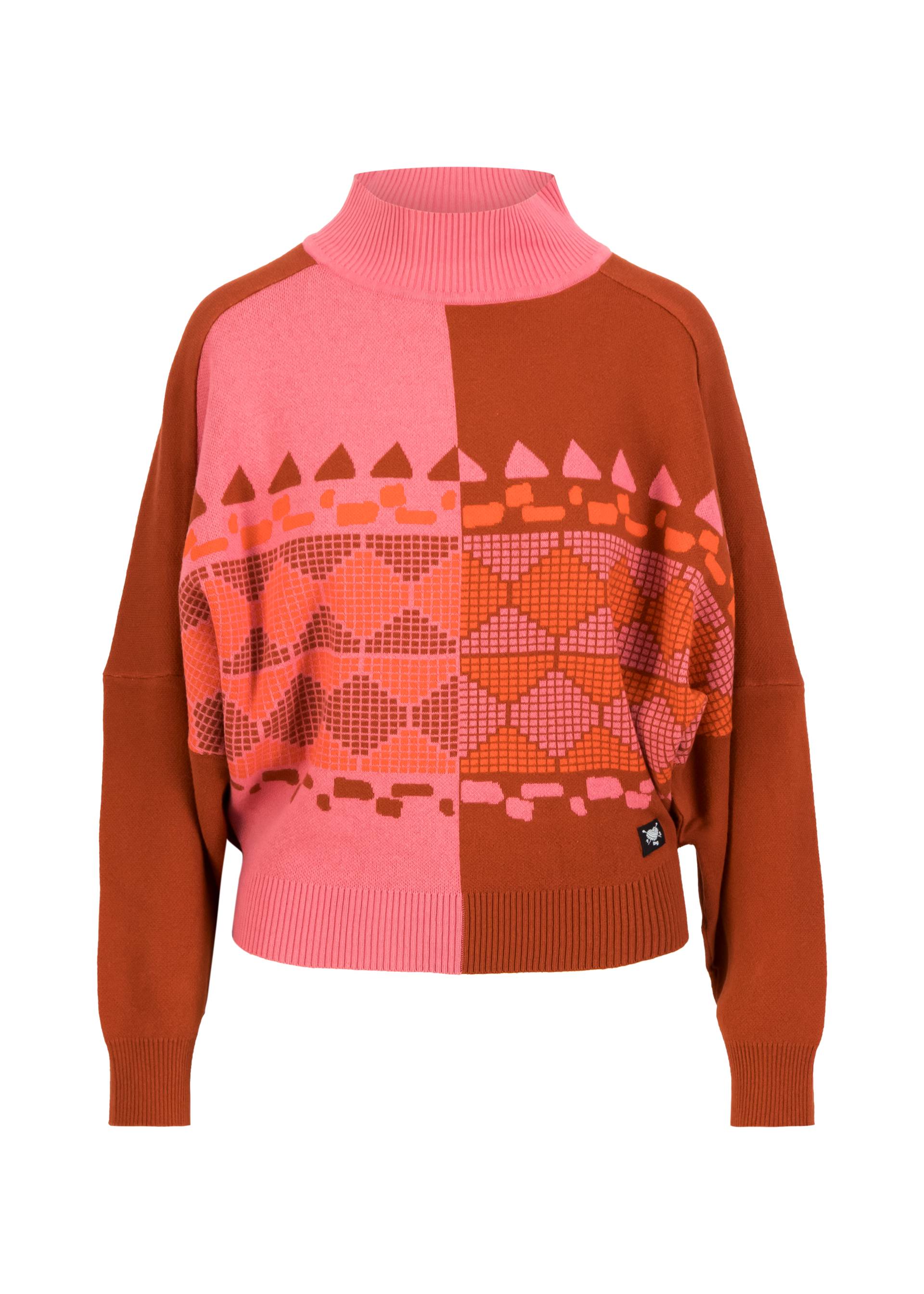 Winterpullover Diamond Loom Egg, chunky pullover pink, Strickpullover, Rosa