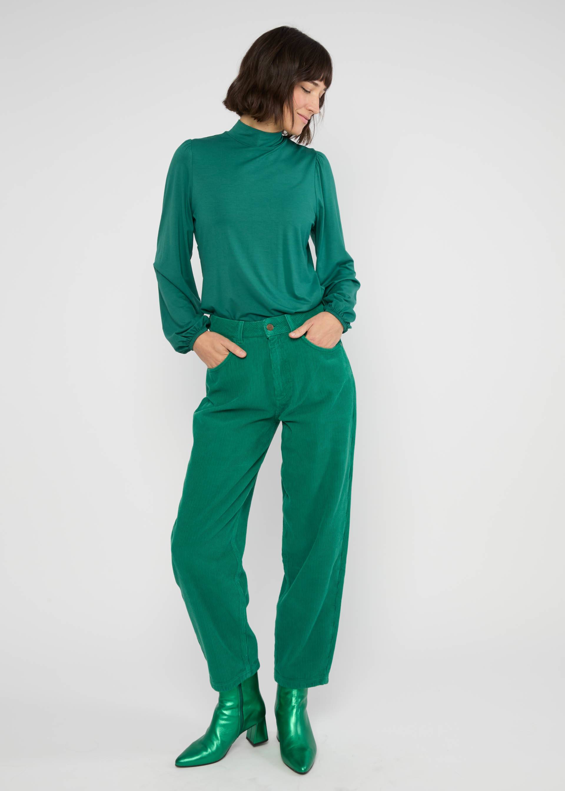 Cordhose High Waist Olotte, princess green, Hosen, Grün