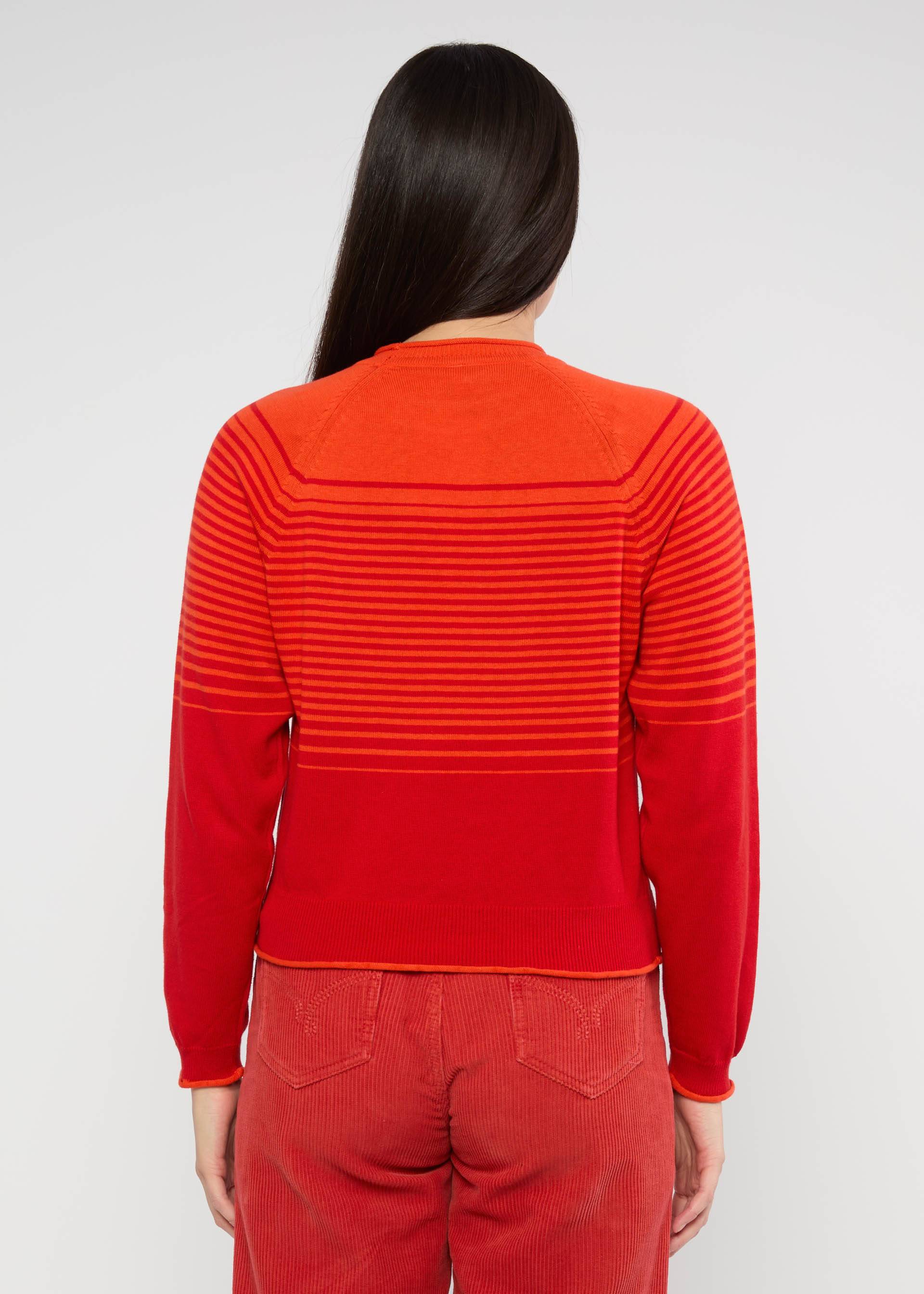 Strickpullover Marvellous Minds, gradient hella stripe, Strickpullover, Rot
