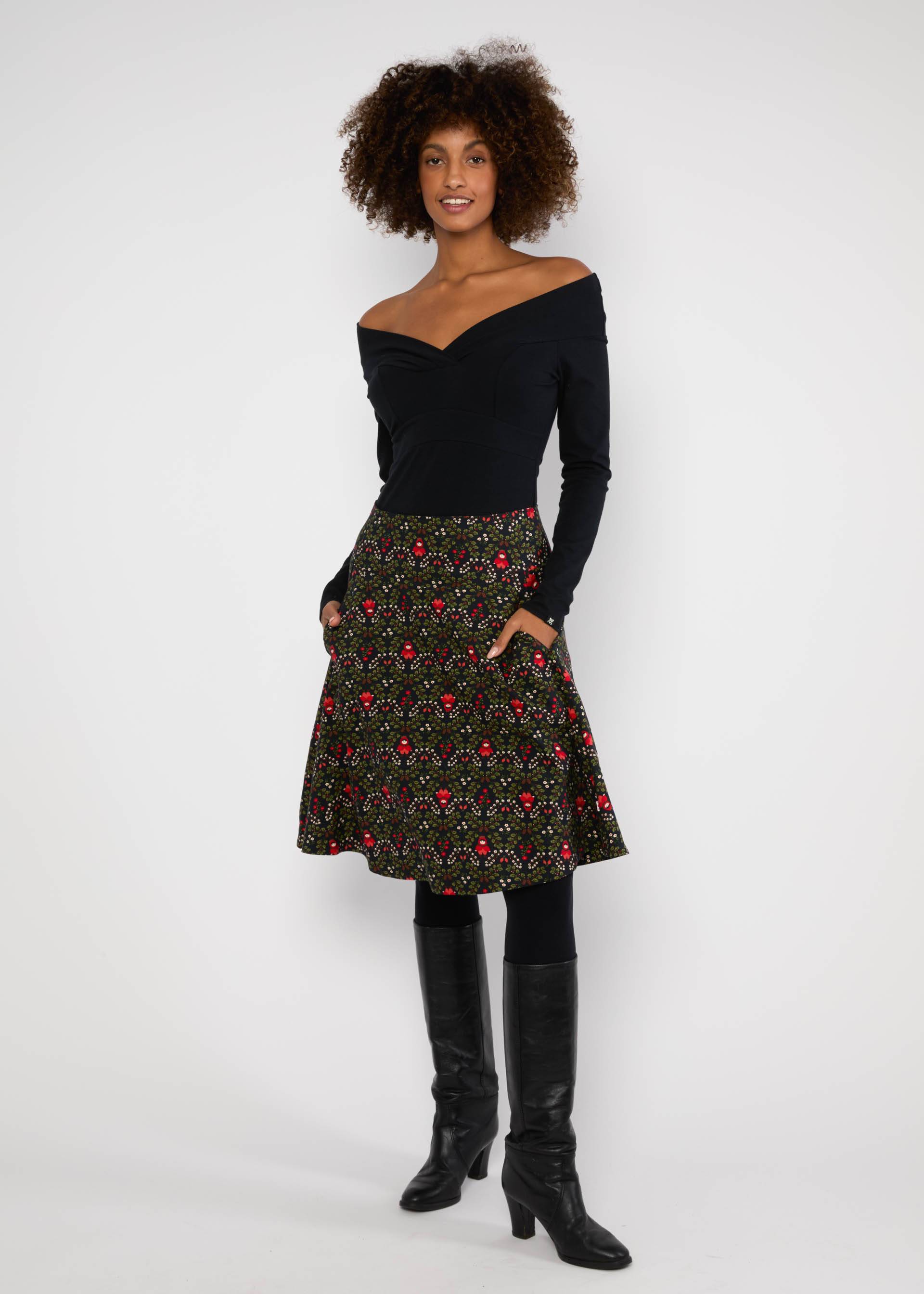 Circle Skirt Romance Rules the World, hella hagebutte, Skirts, Black