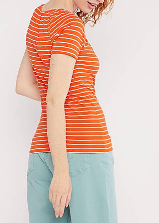 T-Shirt Vintage Heart, delightful stripes, Tops, Orange