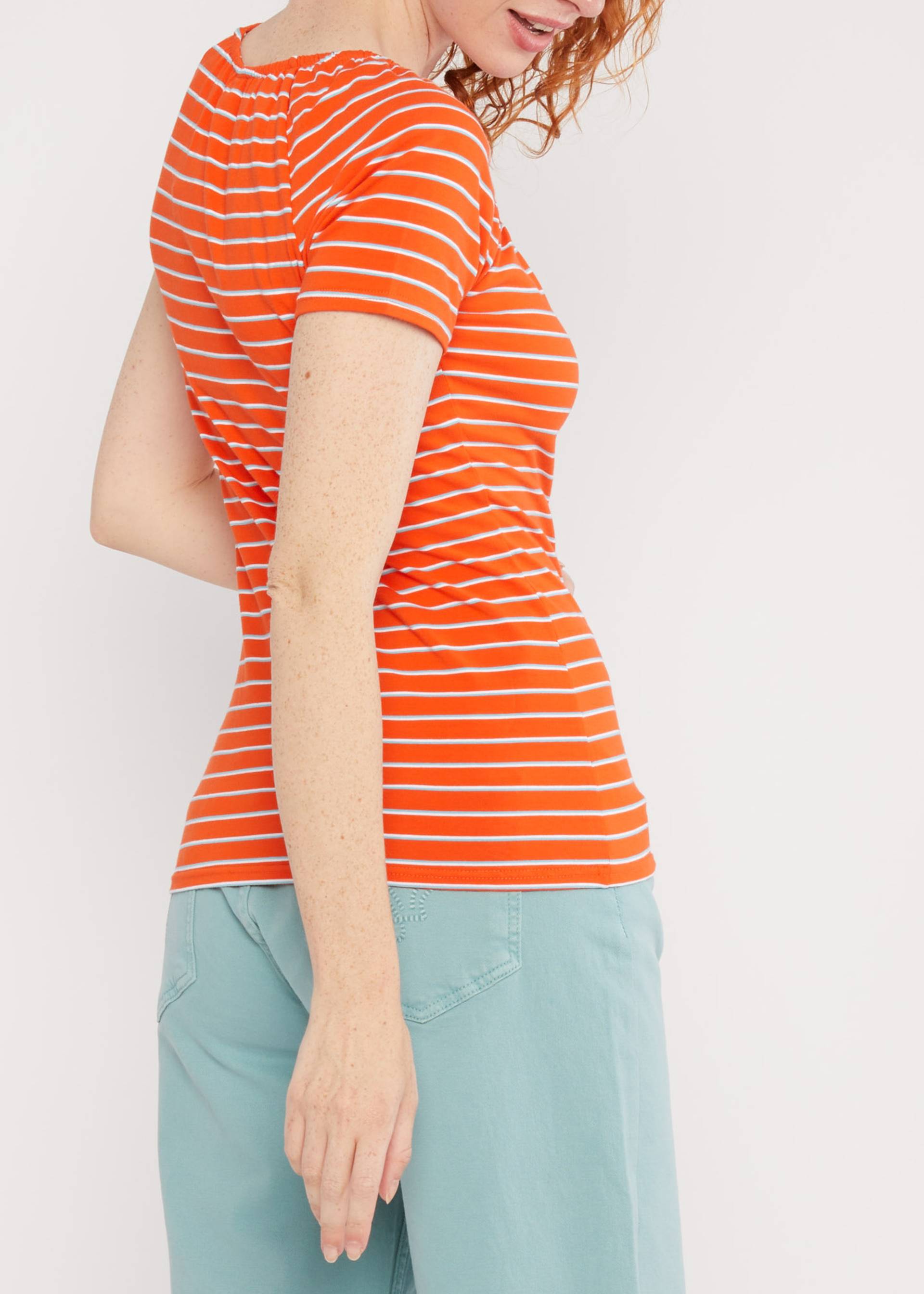 T-Shirt Vintage Heart, delightful stripes, Tops, Orange